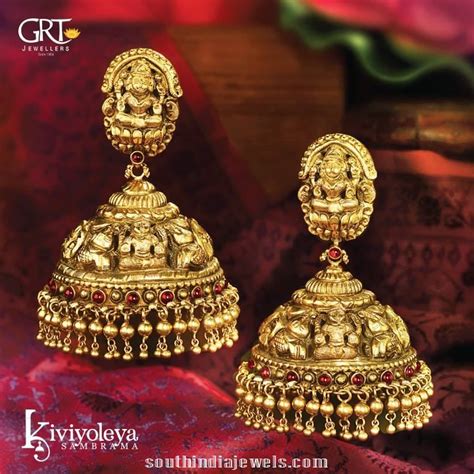 Antique Temple Jhumka From GRT South India Jewels Bridal Gold