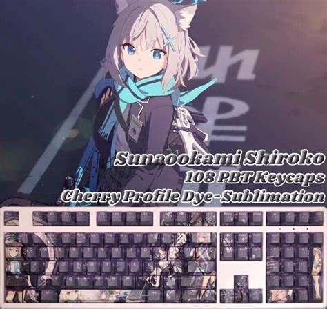 Sunaookami Shiroko Blue Archive 108 Backlit DYE SUB Keycaps Set Cherry