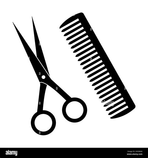 Icône Ciseaux Et Peigne Le Symbole De Léquipement Coiffeur Du Salon De