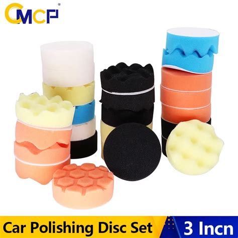 Cmcp Car Polishing Disc Set Self Adhesive Buffing Waxing Sponge Wool