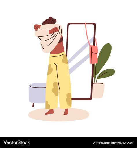 Person Undressing Taking Putting Off Clothes Vector Image