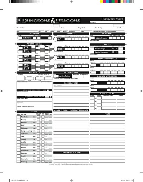 Character Sheet