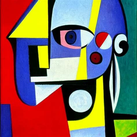 Cubist Painting Of A Robot By Pablo Picasso Clean Stable Diffusion