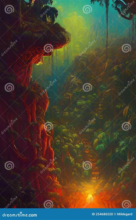 Alien Jungle - Abstract Digital Art Stock Illustration - Illustration ...