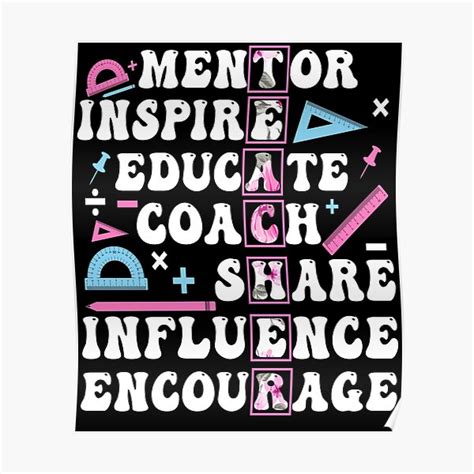 Mentor Inspire Educate Coach Share Influence Encourage Funny Teacher