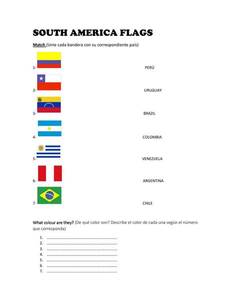 South America Flags Worksheet South America Flag America Flag Flag