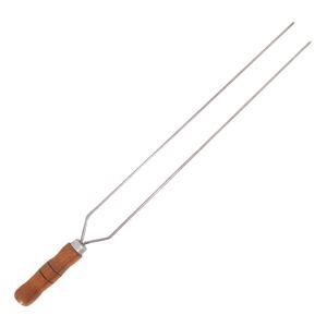 Espeto Duplo Cm De Inox Cabo Madeira Churrasco Leroy Merlin