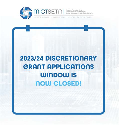 Mict Seta On Twitter The Discretionary Grant Applications Window For The 2023 24 Financial