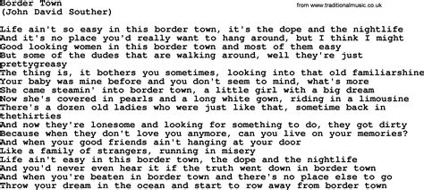 Border Town By The Byrds Lyrics With Pdf