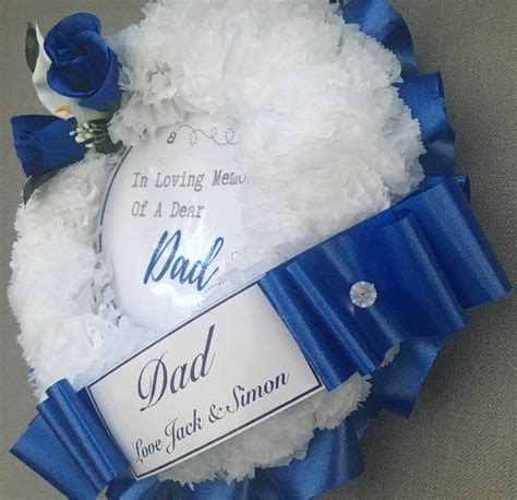 Dad Funeral Flower Wreath Made From Artificial Silk Flowers Etsy Uk