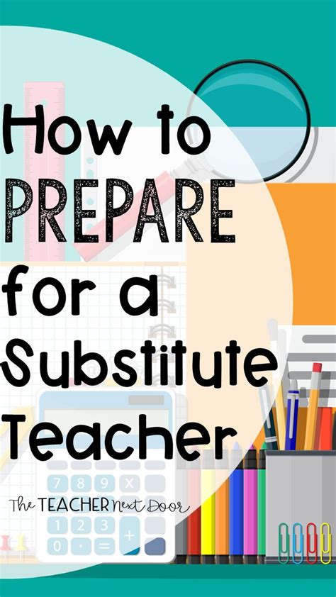 How To Prepare For A Substitute Teacher The Teacher Next Door Substitute Teacher Substitute