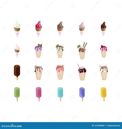 Ice Lollies And Ice Creams On Curved Rainbow Stock Photography