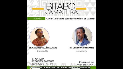 🔴live Ibitabo Namateka Igitabo Le Viol Un Crime Contre L