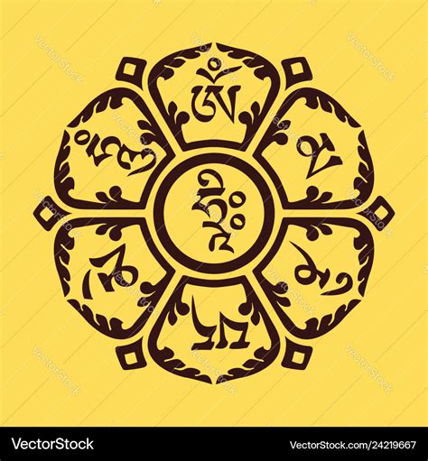 Om Mani Padme Hum Royalty Free Vector Image Vectorstock