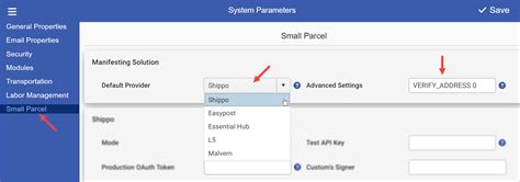 Small Parcel System Parameters Da Vinci Unified