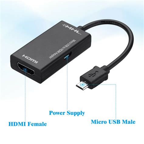 Micro Usb To Hdmi Cable Mhl Adapter Rapid Pcs