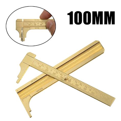 Mm Vernier Caliper Gauge Mini Brass Pocket Slid Grandado