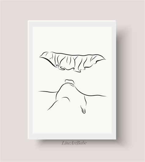 Oral Sex Line Art Erotic Digital Print Sensual Sex Drawing Minimalist Abstract Couple Making