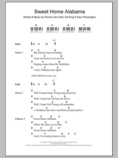 sweet home alabama guitar chords intro - Nenita Schreiber