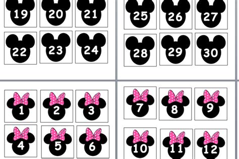 Disney Mickey And Minnie Calendar Number Pieces By Katie Mcnamara