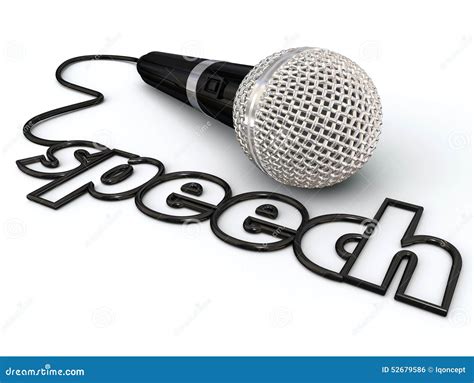 Speech Word Microphone Cord Public Speaking Presentation Stock