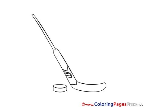 Stick Ice Hockey For Kids Printable Colouring Page
