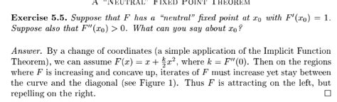 Dynamical Systems Neutral Fixed Point Theorem Mathematics Stack