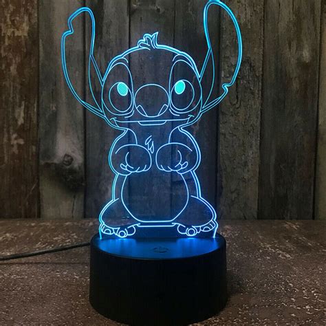 LAPKA NOCNA 3D CARTOON STITCH LAMPA BIURKOWA LED STITCH RÓŻNE KOLORY