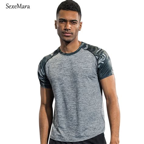 Sexemara New 2018 Men Base Layer Camouflage T Shirt Camo Fitness Compression Bodybuilding