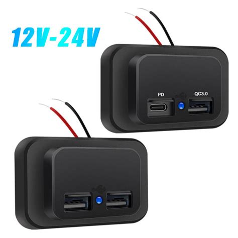 Car Charger Socket 12V 24V 3 1A USB Charging QC3 0 PD Splitter Outlet