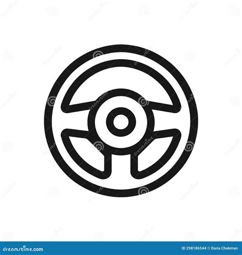 Steering Wheel Icon Linear Style Sign On White Background Stock Vector