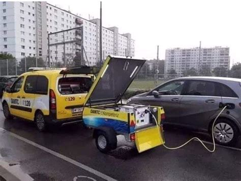 Locomotive Cadre séries recharger une voiture electrique avec un groupe