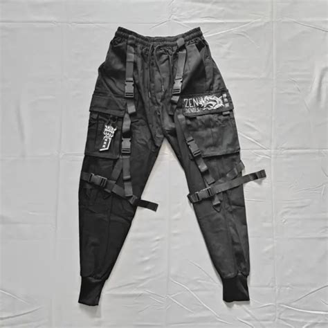 Zen Devils Techwear Cargo Battle Pants Dragon Skull Cyberpunk Warcore