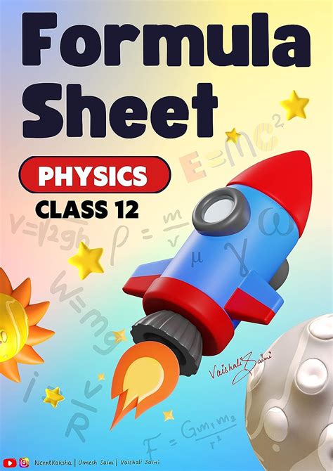 Amazon Class 12 Physics Formula Sheet Chart Book Physics Formula