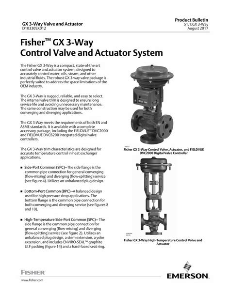 Pdf Fisher Gx 3 Way Control Valve And Actuator System · Fisher™ Gx 3