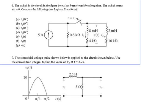 Solved 6 The Switch In The Circuit In The Figure Below Has Chegg