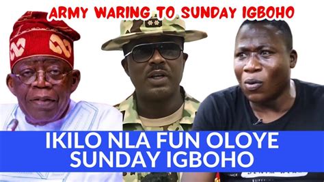 Ha Yoruba Nation Eemo Re O Oga Ologun Ti Fohun Ranse Si Oloye Sunday