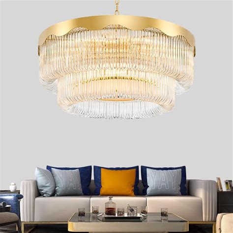 Postmodern Nordic Luxury Curved K9 Crystal Glass Lampshade LED Round