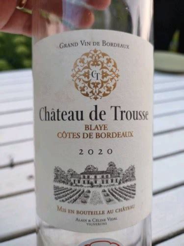 Château de Trousse Blaye Côtes de Bordeaux Blanc Vivino Australia