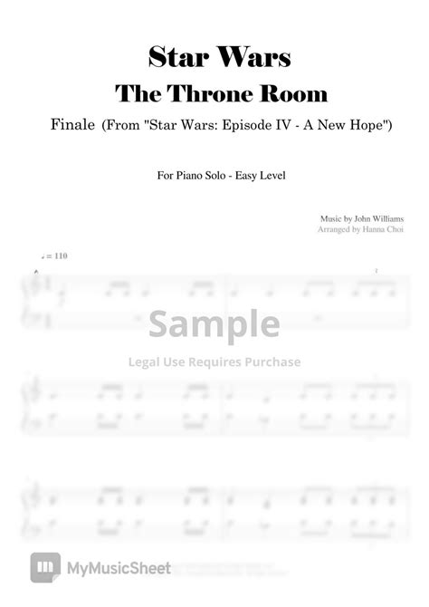 John Williams Star Wars The Throne Room 스타워즈 Piano Solo Easy Sheets