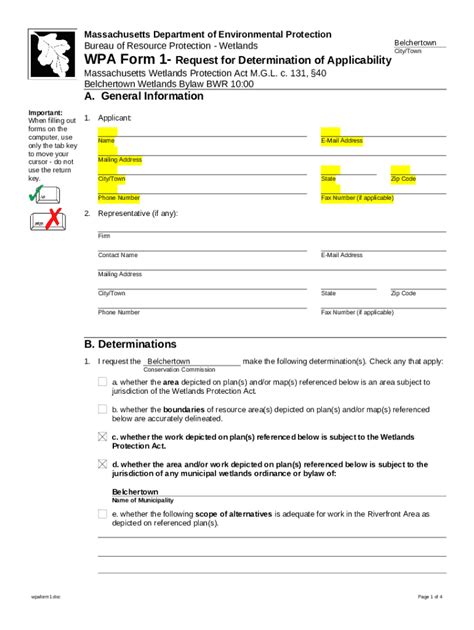 Wpa Request For Determination Of Applicability Revize Doc Template