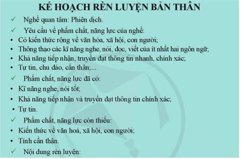 Chia Sẻ Kế Hoạch Rèn Luyện Của Em