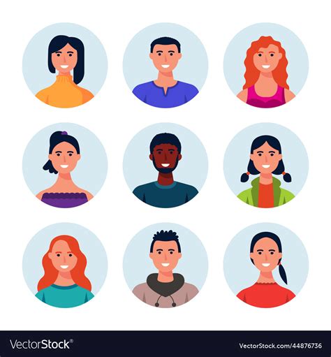 Set hand drawn profile icons different people Vector Image