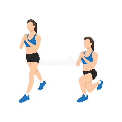 Man Doing Split Alternating Squat Jumps Exercise Stock Vector