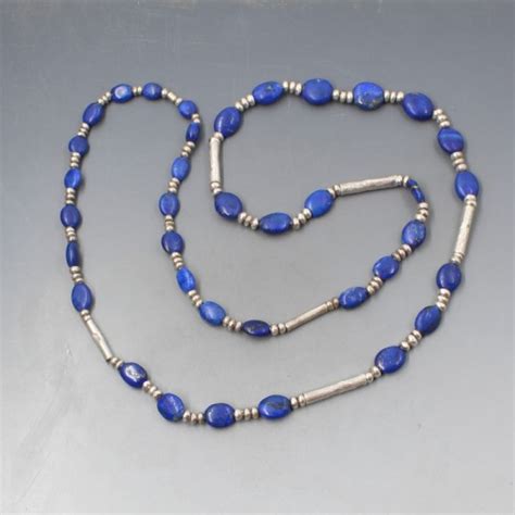 Silver And Lapis Lazuli Bead Necklace