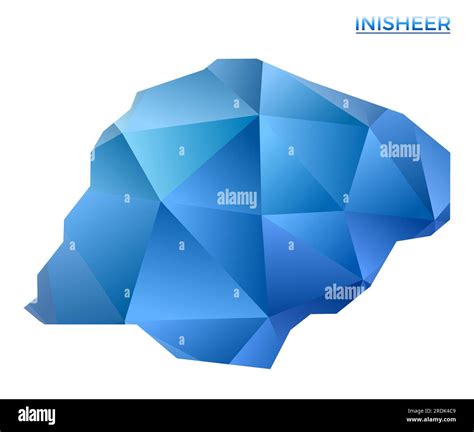 Vector Polygonal Inisheer Map Vibrant Geometric Island In Low Poly