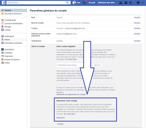 Comment D Sactiver Supprimer Et Sauvegarder Votre Compte Facebook Sospc