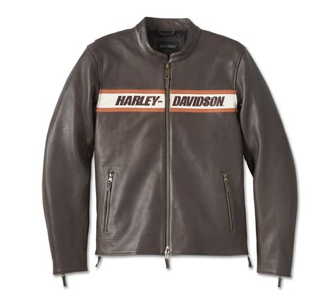 Mens Victory Lane Ii Leather Jacket Java Harley Davidson Fi