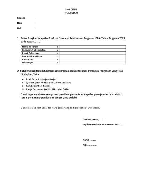 Format Nota Dinas Pdf