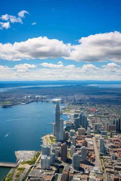 Premium Photo An Aerial View Of Torontos Waterfront And Downtown Core